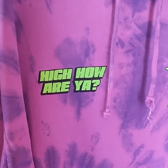 Jeffree Star Purple Tie-Dye Hoodie with Green Star Graphic - Picture 3 of 6